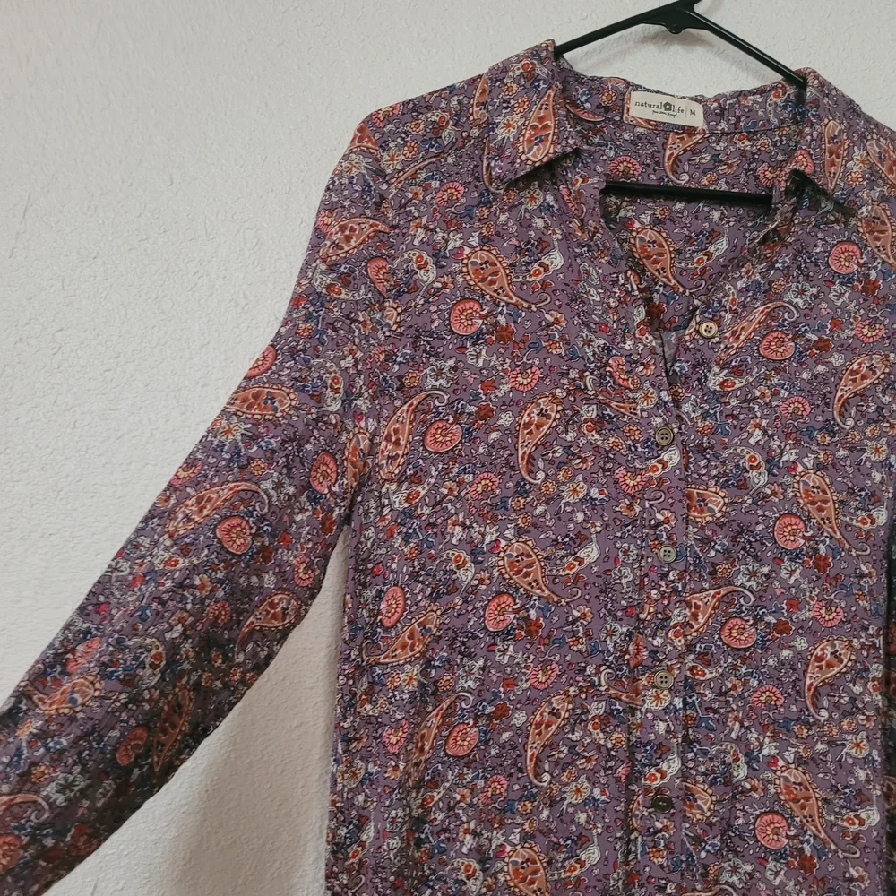 NATURAL LIFE Multicolor Floral Long Sleeve Dress - Picture 3 of 7